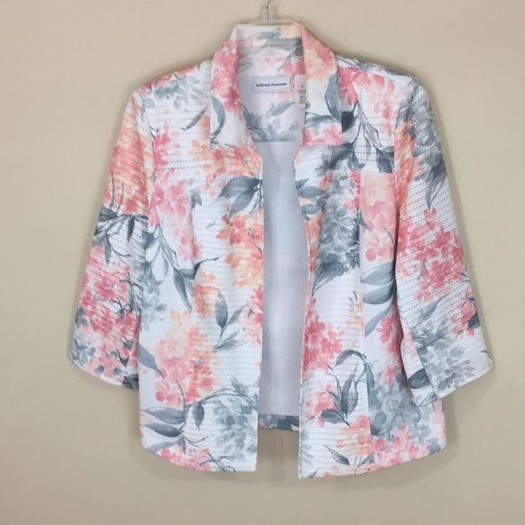 Alfred Dunner Floral Open Front Floral Textured Blazer 18 - Picture 1 of 10